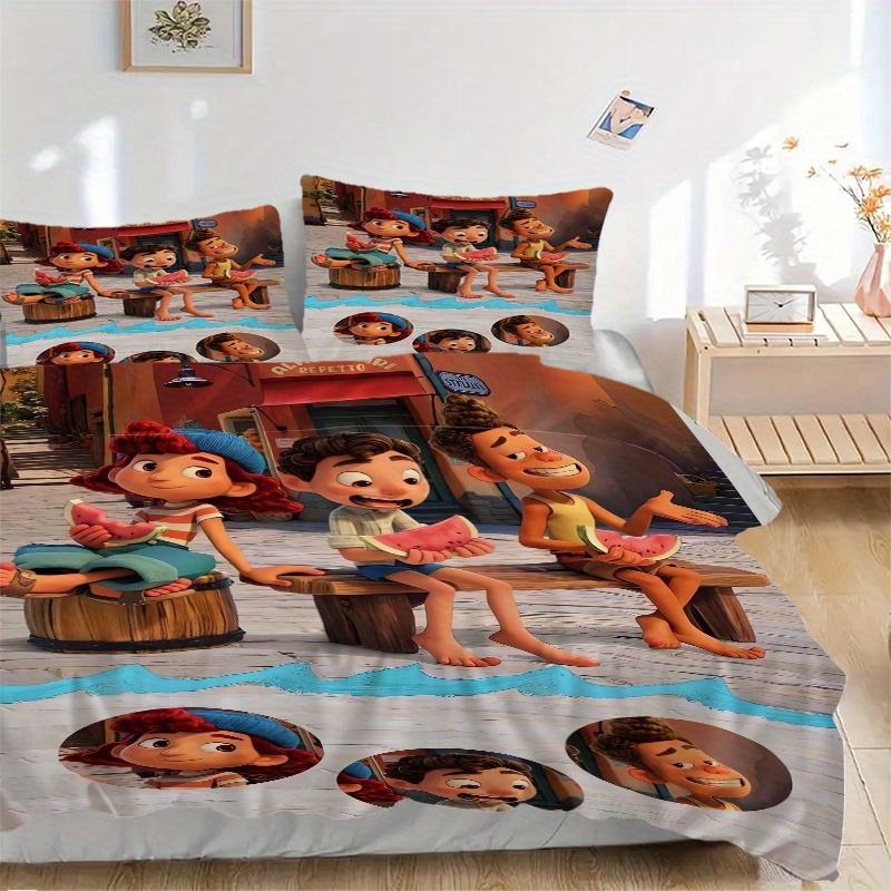 

3pcs Luca & Alberto Watermelon Adventure Print Cover Set Ultra Soft, Breathable, and Comfortable Bedding with Stylish Design for Bedroom and 135x200cm