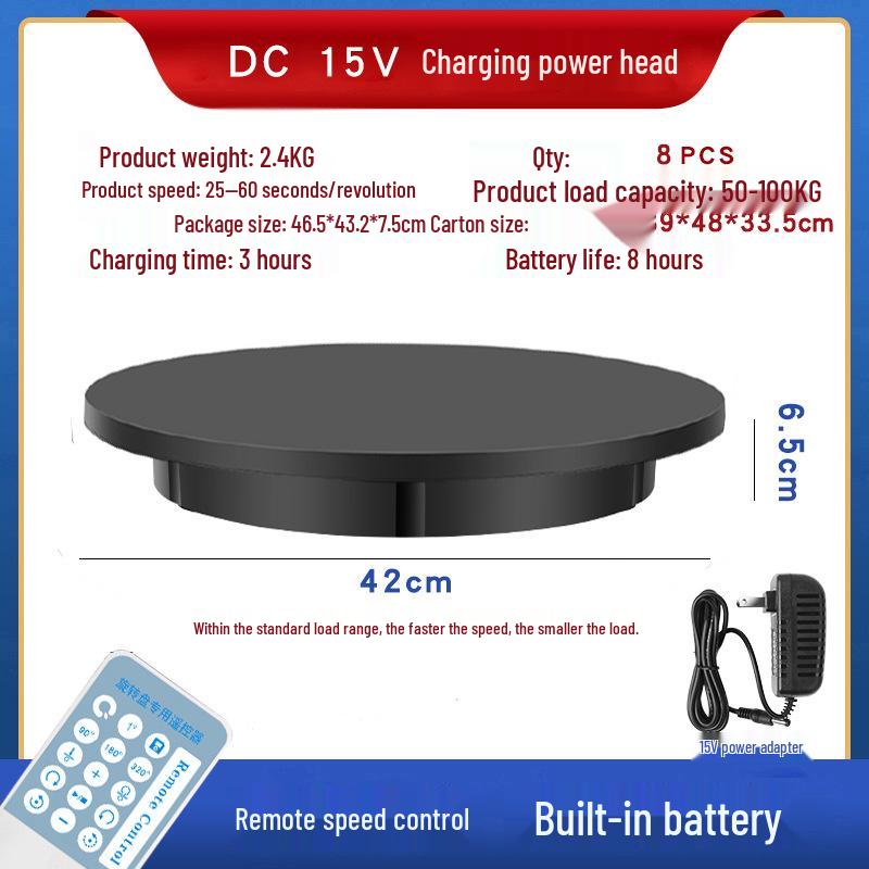 30cm USB Rechargeable Rotating Turntable Display Stand for Jewelry and Clothing Mannequins - Large Capacity, New Model