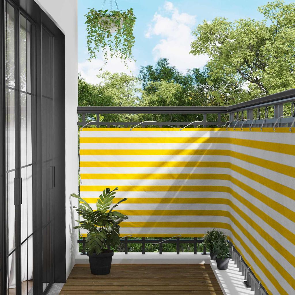 Balcony Privacy Screen Yellow and White 120 X 200 Cm
