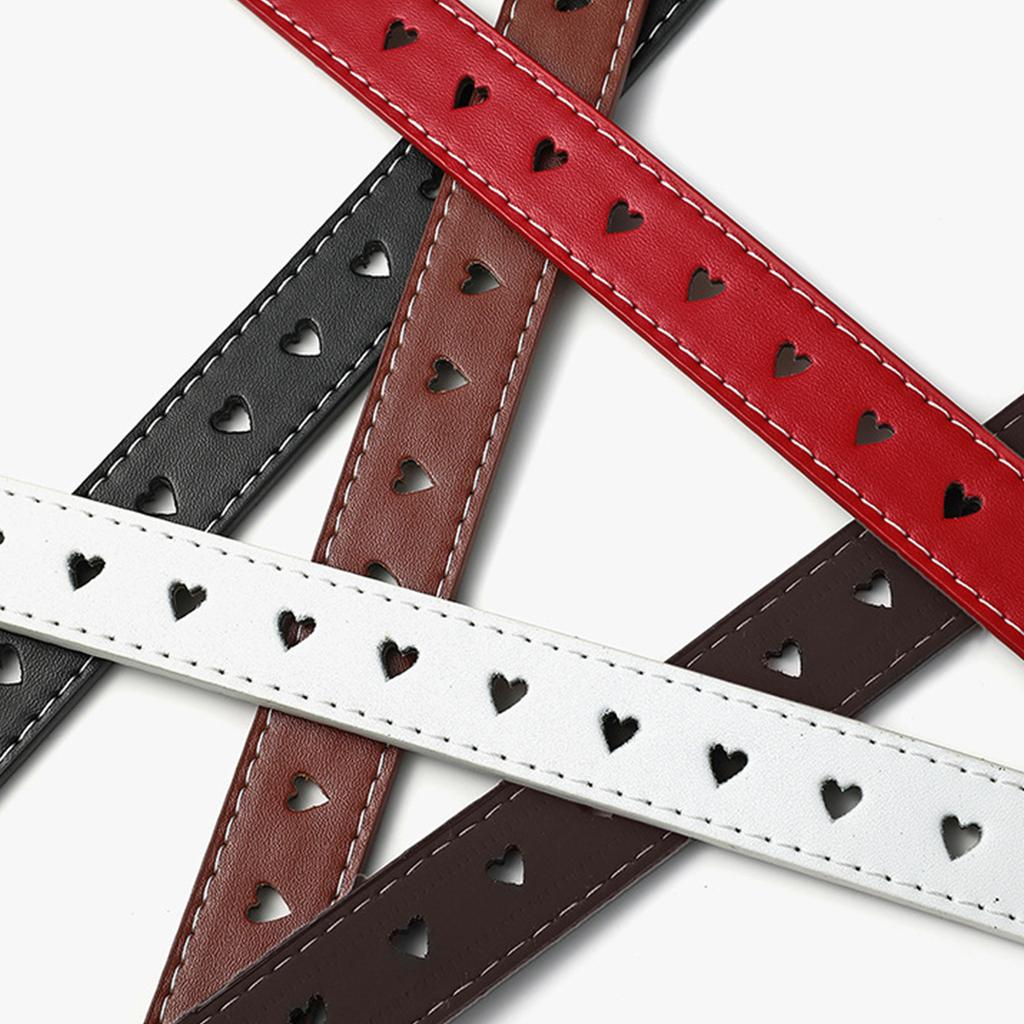 Fashion Heart Buckle Belt for Women Cool Subcultures Hollowed Waist Belt for Teens Girl PU Leather Women Belt Jeans Belt