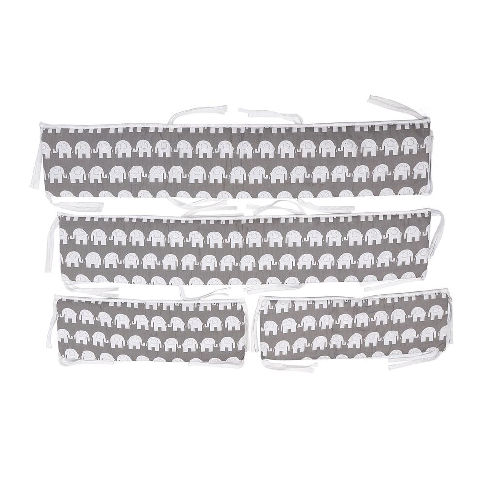 4 ks Chránič do postýlky Proti nárazu Měkký Odnímatelný Bavlna Bezpečný Prodyšný Bezpečnostní Chránič do postýlky pro Plný