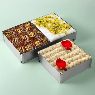 Verstellbare quadratische Kuchen- und Pizzaform aus Edelstahl