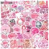 50 Pink Cowboy Girl Doodle Aufkleber Dekorieren Gitarre Laptop Koffer DIY Wasserdicht