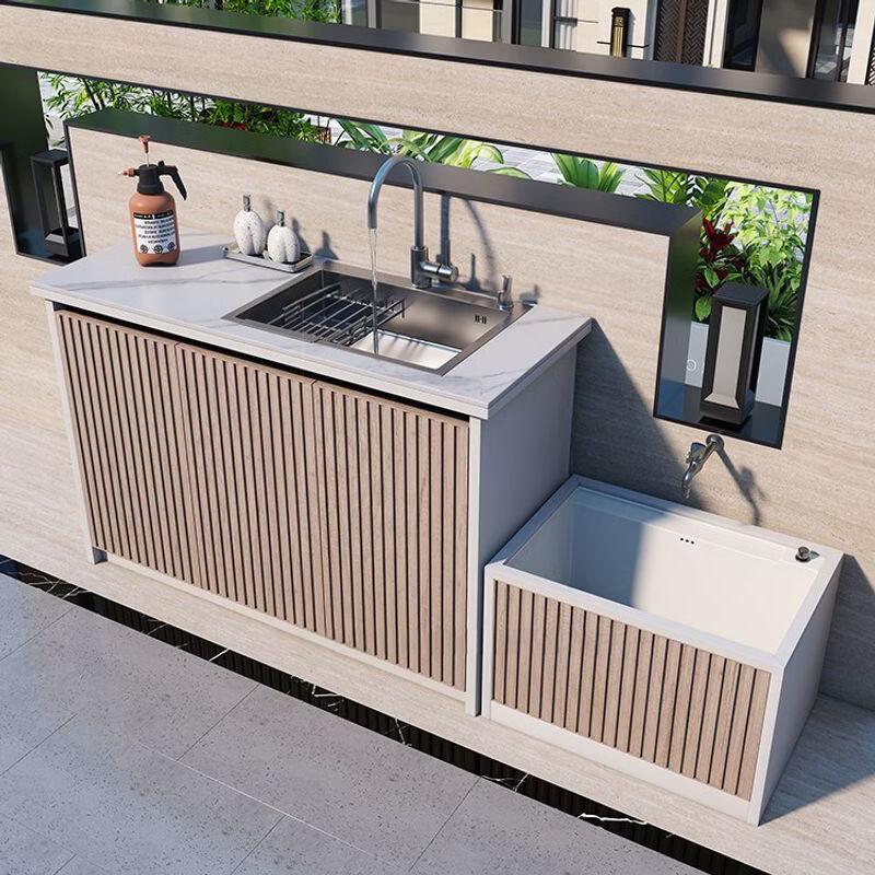 Зовнішня алюмінієва раковина та мийка для швабр в комплекті