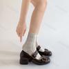 Women Vintage Dress Leather Pumps 2026 New Spring Fashion Thick Heel Women Mary Jane Shoes Ladies Metal Buckle Single Shoes