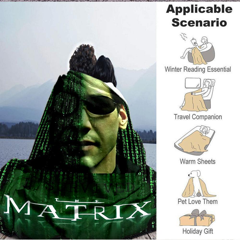 1pc Matrix, Survived Blanket Polyester Fiber, All Season Comfort for Sofa, Bed, Office, Car, Camping Ideal Home Decor & Gift, Office Comfort