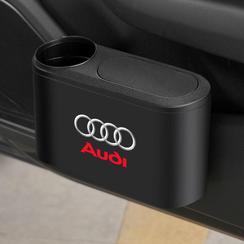 Hanging Car Trash Can Auto Emblem Garbage Box Accessories For Audi C7 C6 C5 B5 B6 B7 B8 B9 D3 Q3 Q5 Q7 TT A1 A3 A4 A5