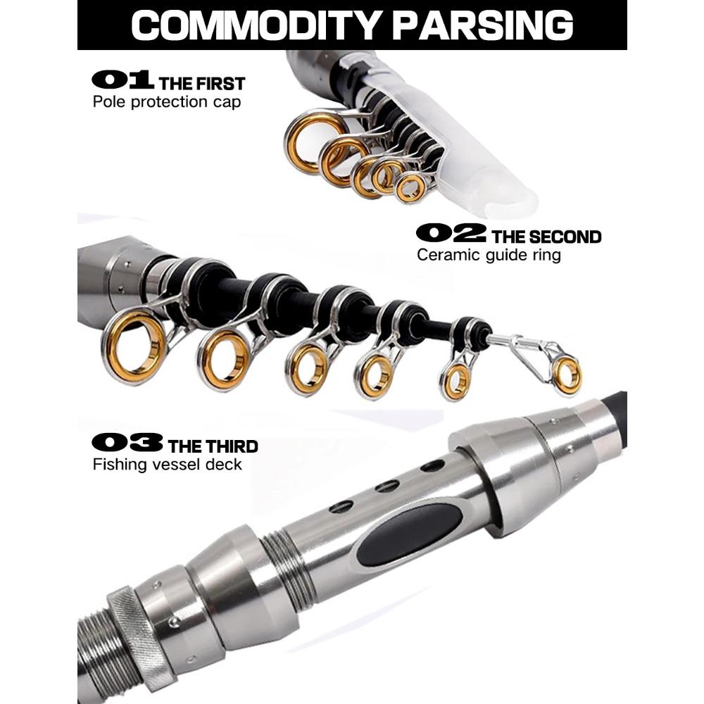 1.5m-2.4m Feeder Rod Telescopic Spinning Fishing Rods Short Travel Sea Pole Boat Stick Bass Carp Pike Pesca Close Length:36-40cm