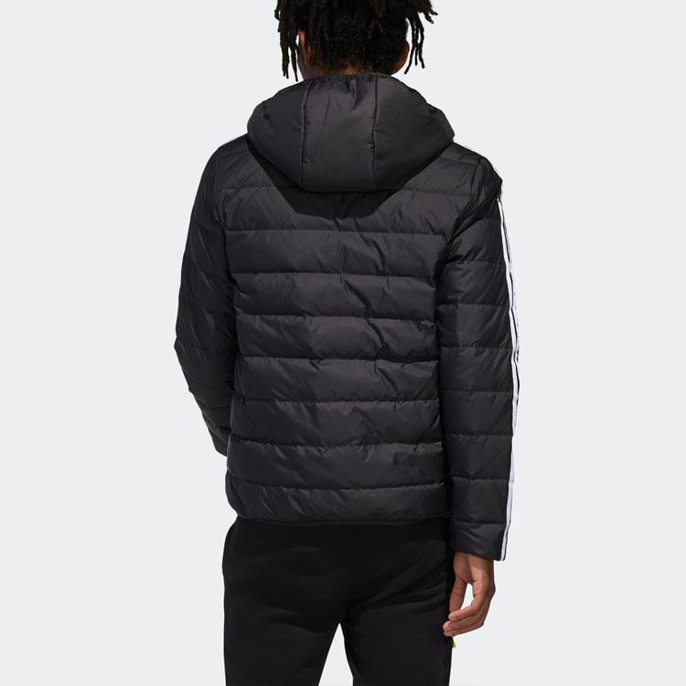 Adidas Neo Větruodolná Teplá Ležérní Pánská Péřová Bunda s Kapucí Svrchní Oblečení Černá GJ8784