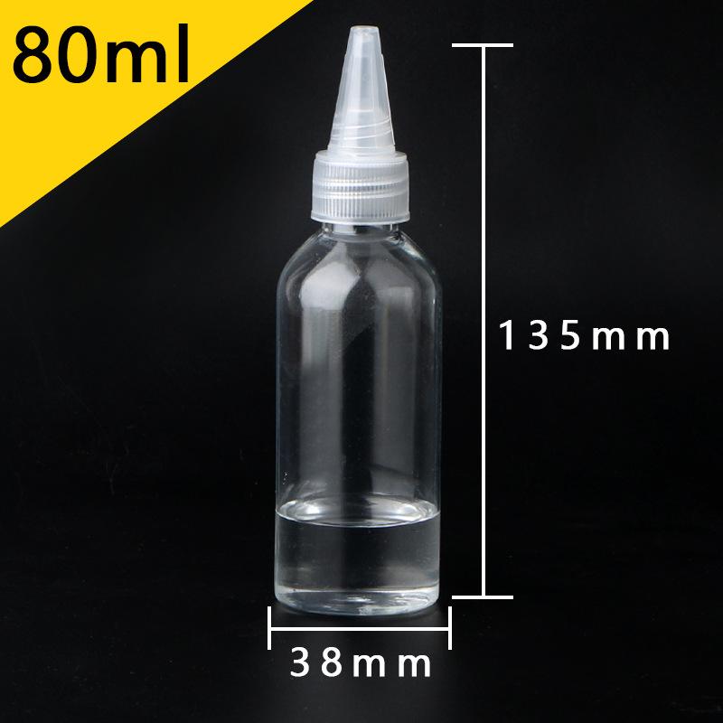 Transparente PET-Kunststoff-Quetschflasche mit Spitze für Kleber, Lotion oder Pigmente - Erhältlich in 50 ml und 100 ml