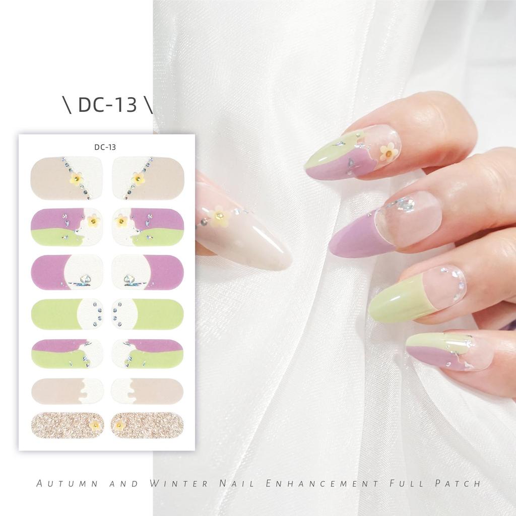 Waterproof 3D No-Bake Gel Nail Stickers - Long-Lasting, Full Cover with Star & Heart Designs