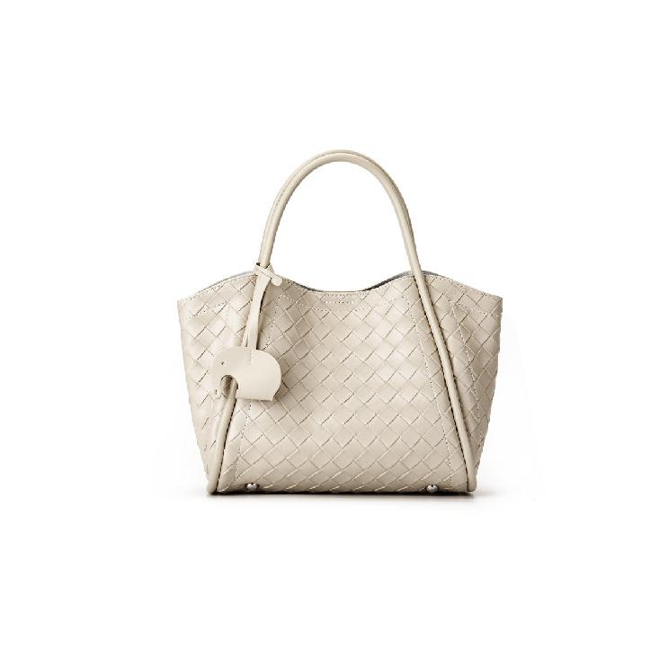 Popular large-capacity genuine leather woven women's bag, versatile handbag and shoulder bag, 2025 mother-daughter bag, crossbody bag