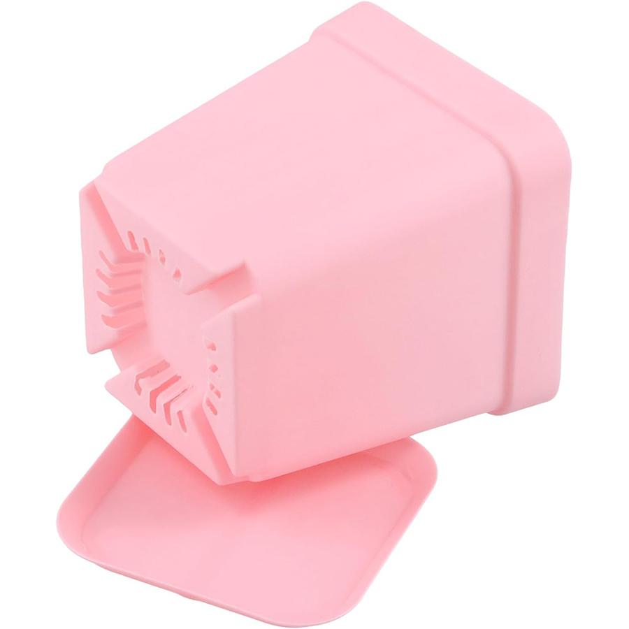 6/12pcs 7cm Pink Plastic Square Flower Plant Pots with Tray Nursery Pot for Succulent Office Desktop Gardening Balcony Decor