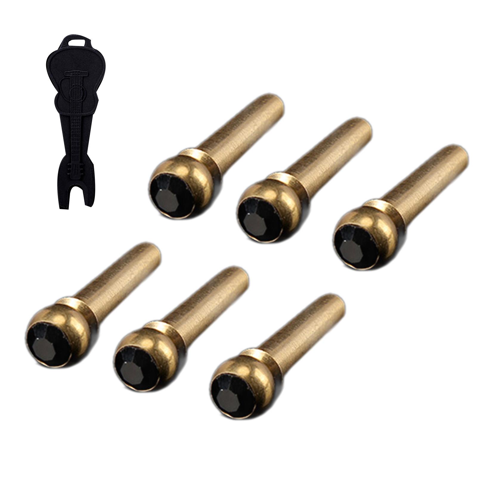 

6PCS Guitar Bridge Pins Guitar String Pegs Offering Performances Metal Texture for Beginners and Professional Musicians чёрный