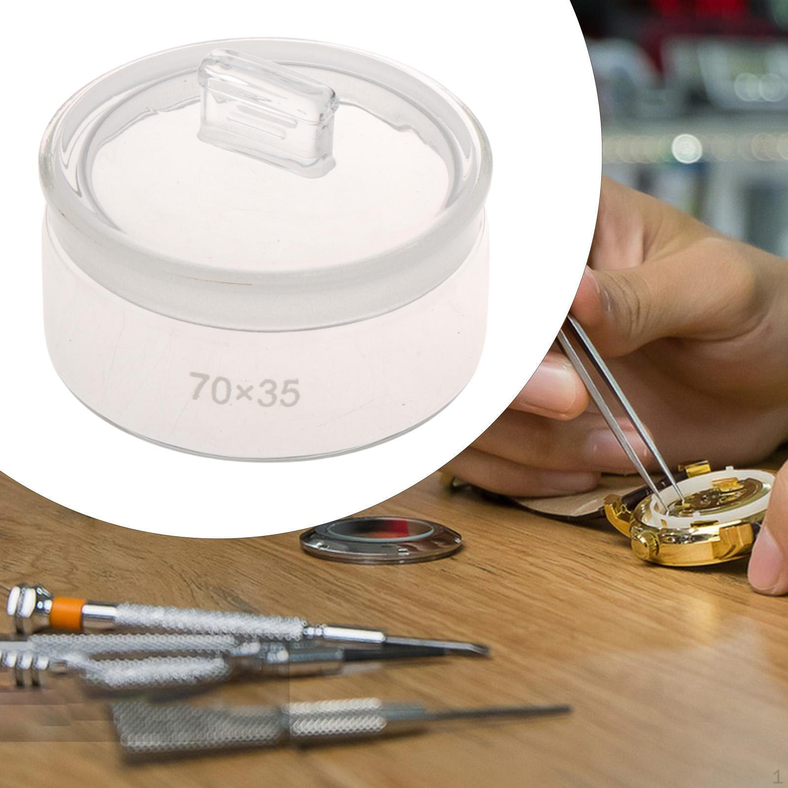 

Держатель инструмента для часового масла, компактный прозрачный утолщенный стеклянный корпус для мойки цилиндра 7cmx3.5cm