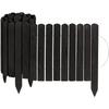 Wooden Garden Edging - CREATIVE HOME - 200 X 40 Cm - Natural Pine - Black - Flexible Roll Border