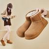 Women's Winter Warm Mini Snow Boots Fuzzy Faux Suede Walking Shoes for Women Casual Anti-Slip Comfortable Platform Short Booties With Faux Fur Lined