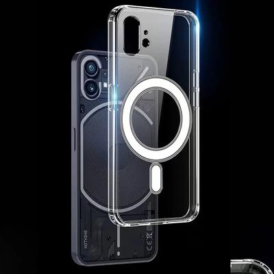 Clear Acrylic Case For Nothing Phone 2 Magnetic Transparent Phone For Magsafe Case For Nothing Phone 1 2(2) Fundas Wireless Charging Magsafing Cover