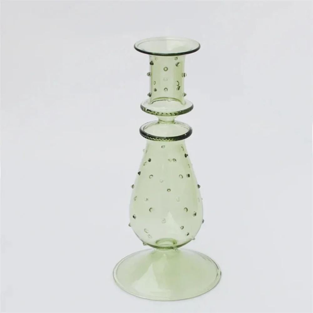 Porte-bougie en verre coloré au design créatif différent Réunion de famille Dîner aux chandelles Décoration de mariage Décoration de maison