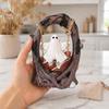 Vintage Tree Swing Ghost Statue On Halloween Decor, Resin Spooky Figurine with Cute And Desktop Decoration Base, Festive Party Tabletop Ornament,