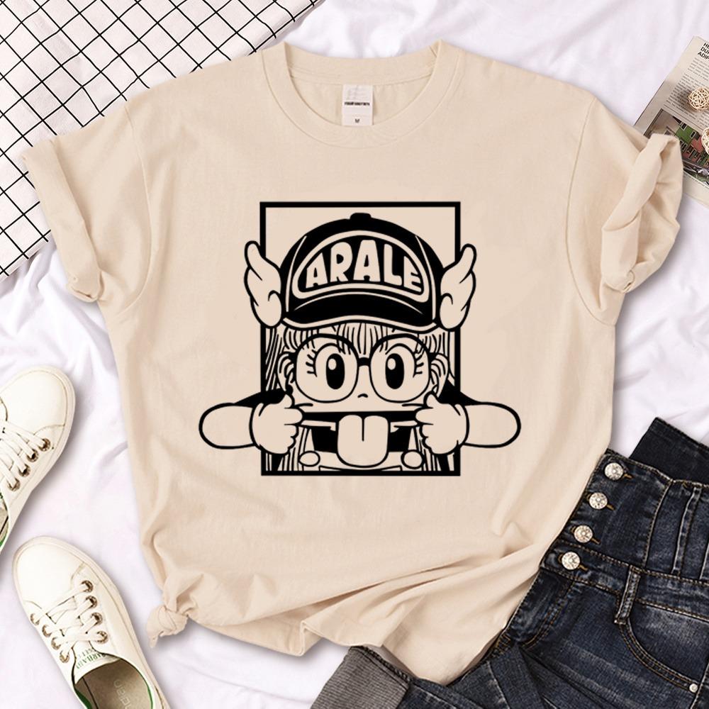 Arale T- shirt Women Designer Japanese Women Tee Girl Designer Harajuku Round Neck Short Sleeved Clothing M