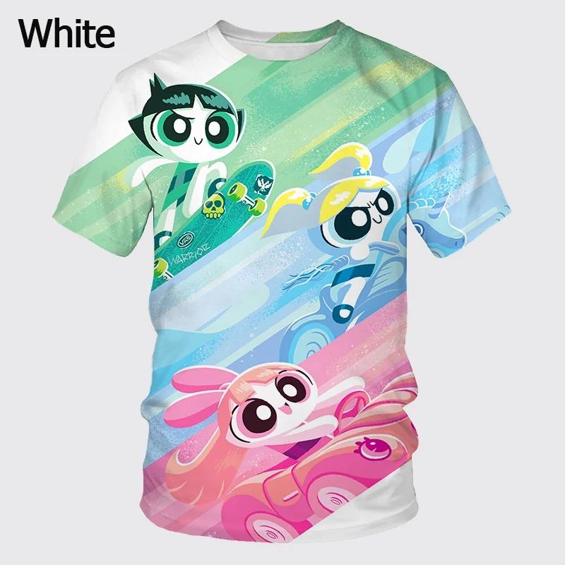 New Men Women 3D Print Cartoon the P-Powerpuff Girls Casual T Shirt Children's Cool Fashion Unisex Summer Short Sleeve Tees