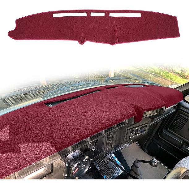 Dashboard Cover  Fit For Ford F150 F250 F350 Bronco Pickup Truck 1987 1988 1989 1990 1991 Dash Cover Mat Pad Carpet (Dark Gray)