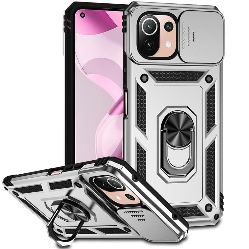 Full Cover For Xiaomi 11 Lite 5G NE Case Mi 11 Lite 5G NE Push Window Magnetic Phone Holder Case For Xiaomi 11 Lite 5G NE Case