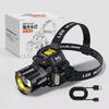 Rechargeable Headlamp Geste Sensor Zoomable Headlamp LED Outdoor Strong Light 5 Modes Multiduty Headlight for Camping Fishing