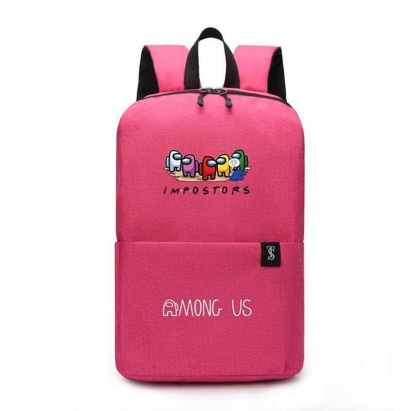 

Kids Backpack Visor Rucksack Crewmate Back To School Simpostor Bag Pink