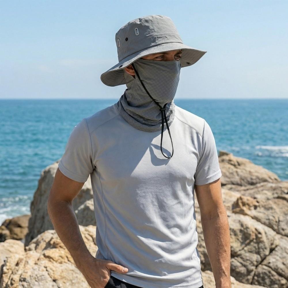 Sonnenschutz UV-Schutz Vollgesichtsmaske Atmungsaktiver Fischerhut Sonnenschutz Herren Sonnenhut Wandern