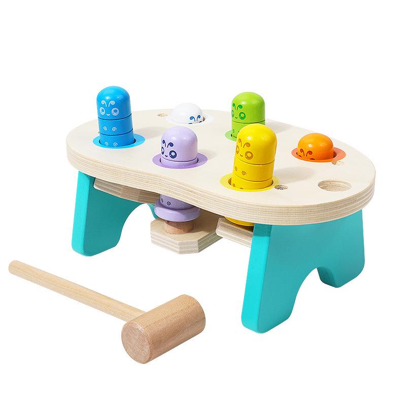 Wooden Whack-a-Mole Puzzle Table for Kids: Hand-Eye Coordination Toy