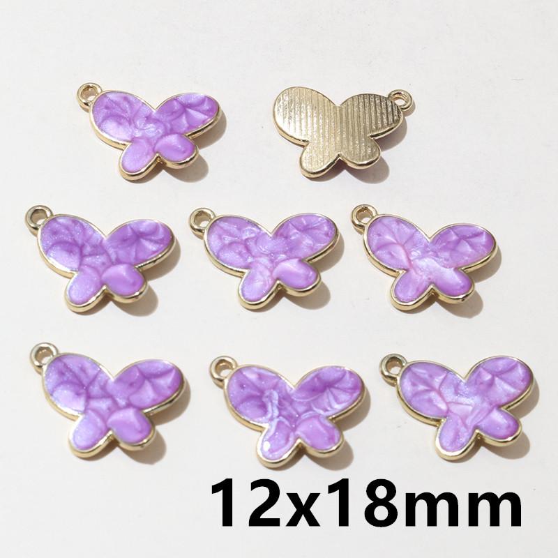 20pcs Enamel Charms Pendants Butterfly Flower Bow Mushroom Shape DIY Jewelry Making Accessories for Earrings Necklace Bracelets