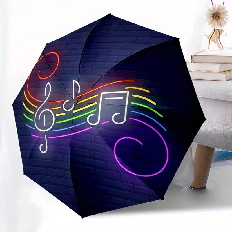 1pc Music Notes Themed High-quality Umbrella,Automatic Opening and Closing Umbrella,Multi-functional Umbrella G0811400