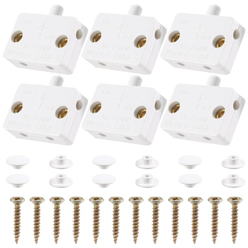

AA58 6Pcs Door Led Switch for Closet Light,Normally Closed Cabinet Electrical Lamp Switches,for Closet Pantry Cabinet White China Mainland