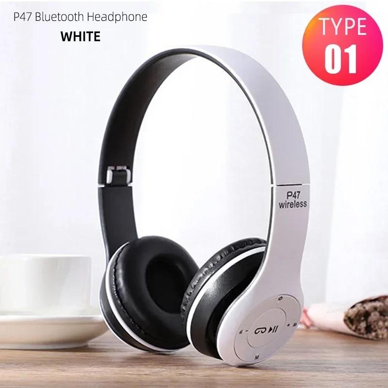 2025 Updated P47 Wireless Headphones Bluetooth 5.0 Earphones Foldable HIFI Stereo Bass for Music Gaming Kid Girl Earphone for iPhone