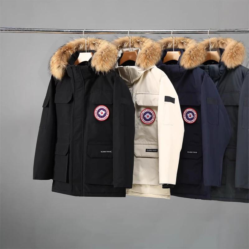 Plus Size Goose Down Parka Couples Mid-Length Winter Jacket 2026 Men Women Warm Workwear Style