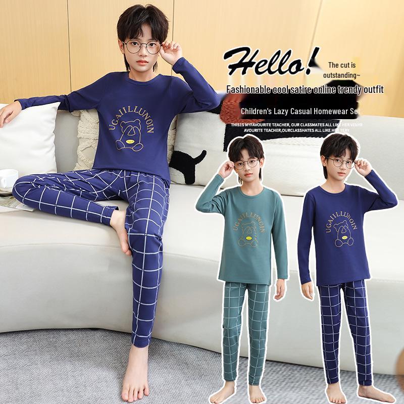 Boys' Thermal Underwear Set: 2025 Autumn/Winter Slim-Fit Warm Base Layer for Medium and Large Children