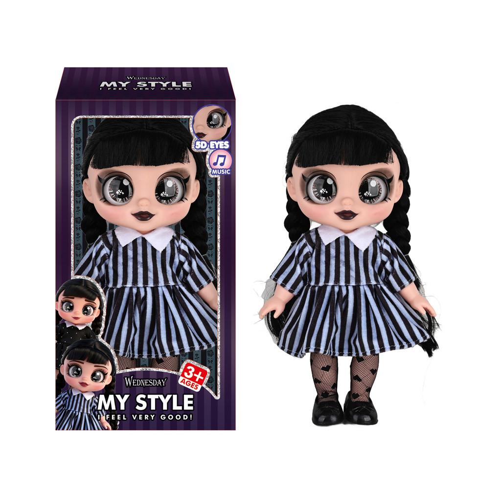 Wednesday Addams 13in Jointed Rubber Doll With Music For Collectors And Play
