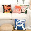 Animal Embroidered Pillow Cover Soft Polycotton Blend Decorative Cushion Cover For Home Office Decoration