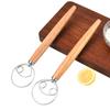 8Pcs 13 Inch Oak Handle Flour Mixer Danish Dough Mixer 430 Stainless Steel Coil Egg Beater