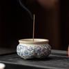 Ru Kiln Incense Burner Set with Holder Stand Ceramic Censer for Home Decor Meditation Gift Tea Ceremony Accessories