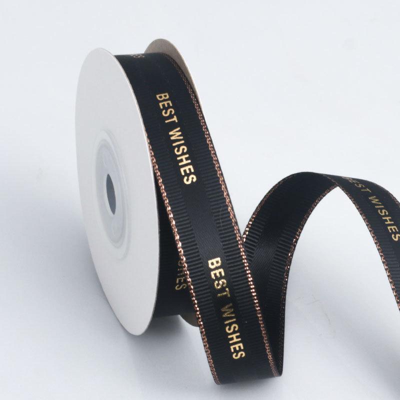 Crafting Elegant Multifunction 1.5cm Gold Ribbed Ribbon Ribbon Baking Cake Holiday Gifts Flower Bouquet Gift Box Packaging Ribbon Home Decoration