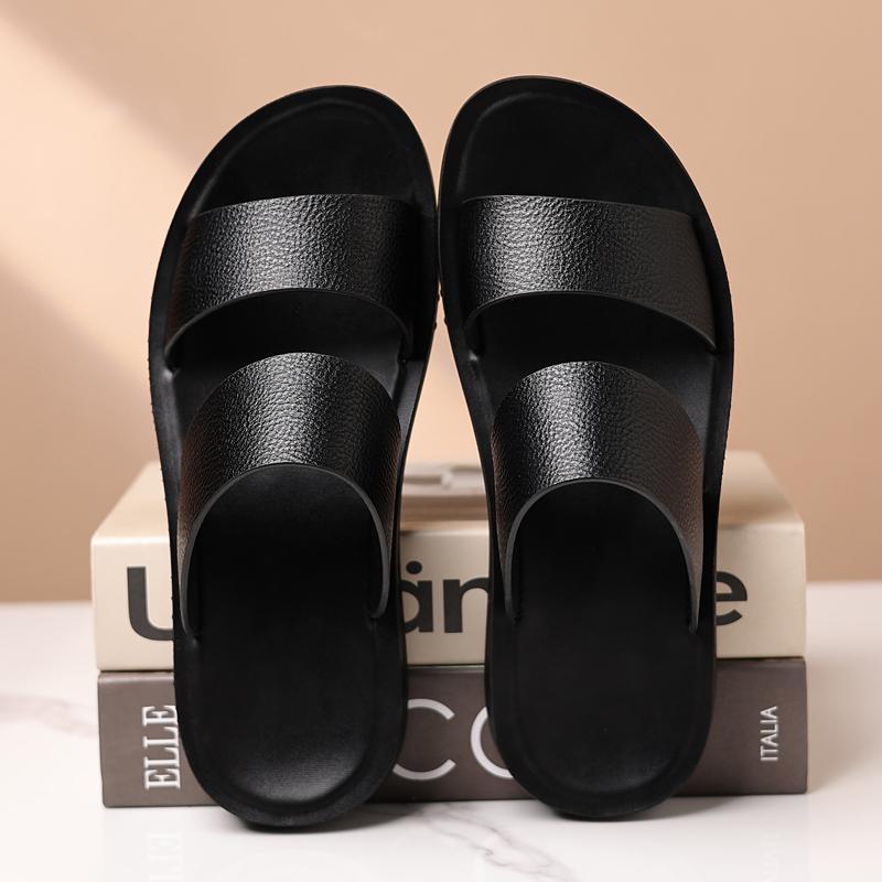 Fashion Stylish Summer Beach Slippers Men Double Buckle Slip-On Sandals Nonslip Male Half Drag Leisure Walk Slides Men Wading Aqua Shoes