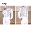 Sequin Embellished Men Shirt Luxury Sequins Performance Lapel Long Sleeve Single-Breasted Lightweight Wedding Stage Slim Fit Formal Casual Tops