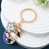 FOMIYES 5-piece Wind Mount Fuji Cherry Blossom Keychain Key Decoration Accessory Car Backpack