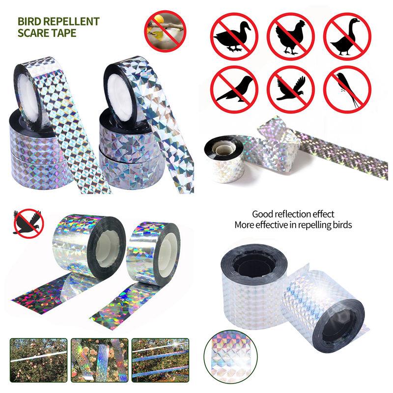 50-300M Bird Repeller Double Sided Reflective Bird Repellent Ribbon Thermacell for Yard Balcony Mosquito and Insect Repellents