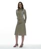 Partimento Woman Mesh Layer Gored Midi Skirt_Light Khaki