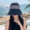 Empty top ice silk bucket hat women's summer eaves UV protection face cover sun hat versatile ponytail basin hat