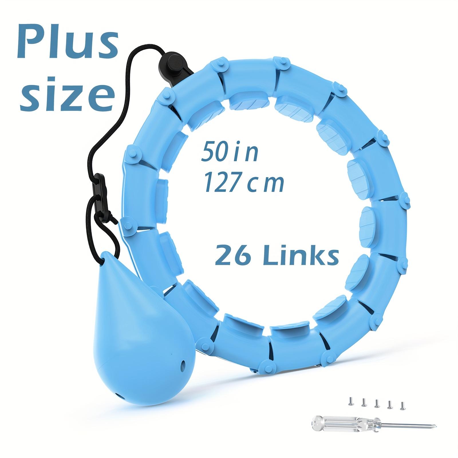Круг для пилатеса большого размера 50 дюймов с мячом, 26 секций, съемные звенья, вращающийся на 360° умный круг для домашнего фитнеса, пилатеса и тренировок талии 26 Links синий